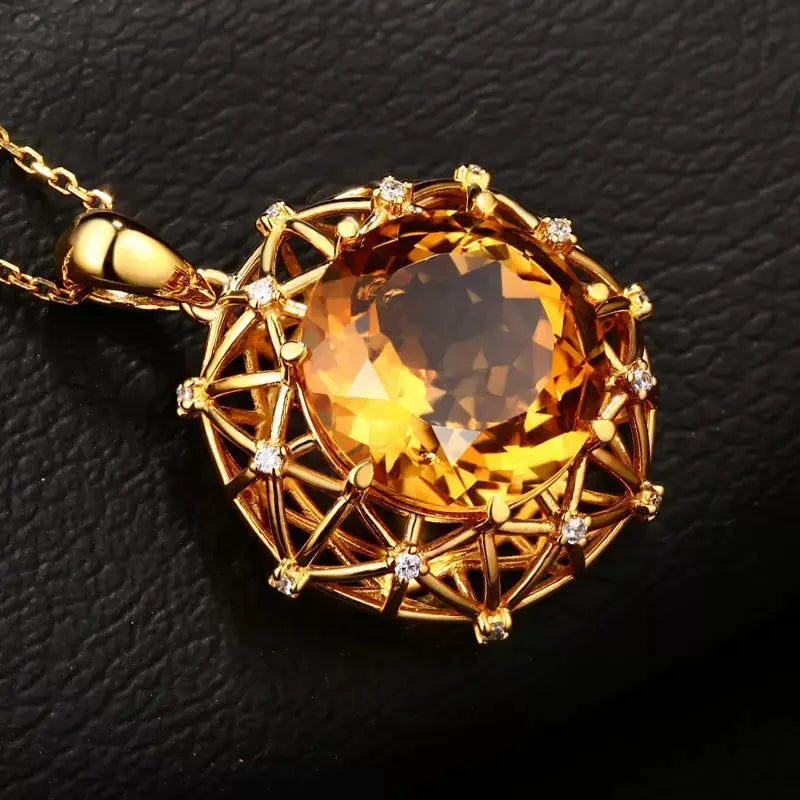 Collection nid d'oiseau en citrine surdimensionnée de 10 carats