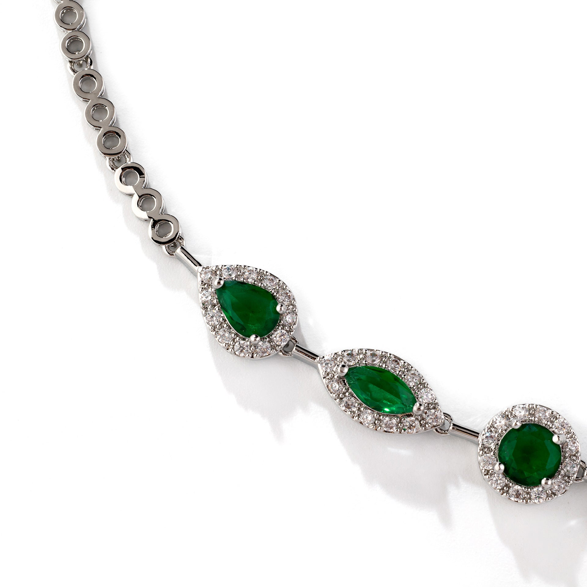 Luxury Multicolor Gemstone Heart Necklace Set for Women – Elegant Y-Drop Jewelry with Matching Earrings