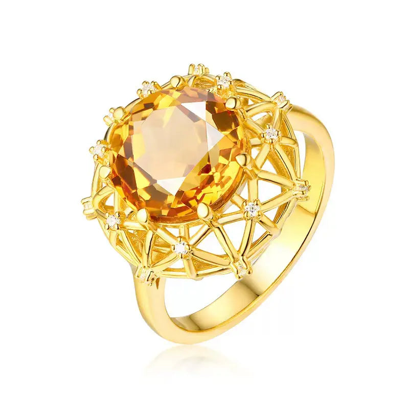 Collection nid d'oiseau en citrine surdimensionnée de 10 carats