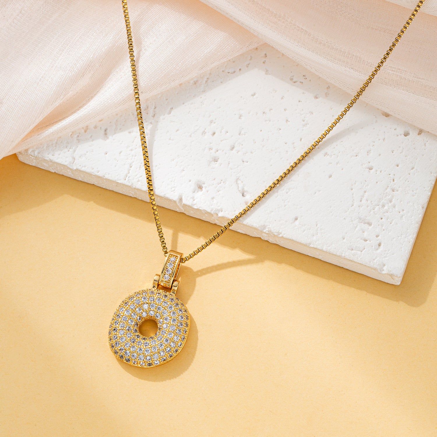 Creative fashion zircon fat 26 letter necklace