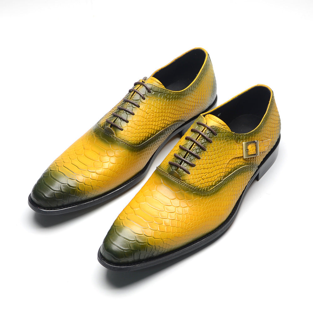British Snake Oxford Shoes Men's Business Dress Leather Shoes