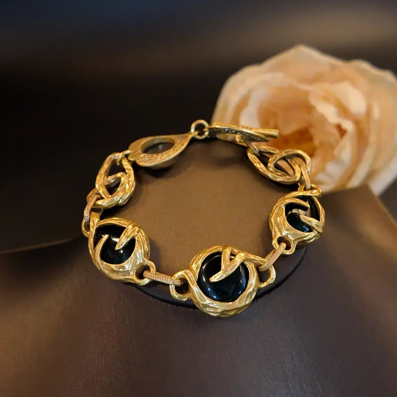 Parure Collier Tournesol Vintage Bleu Strass