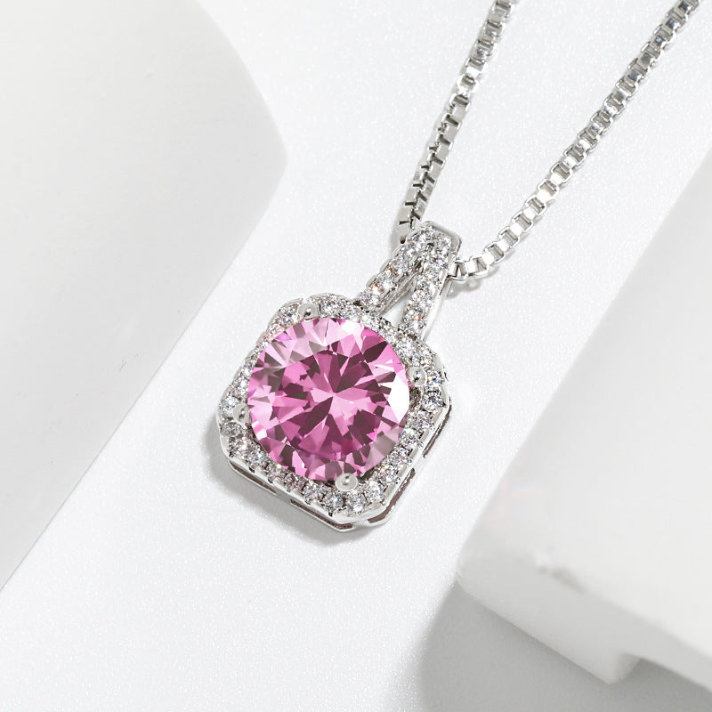 Fashion Sugar Cube Gem Necklace