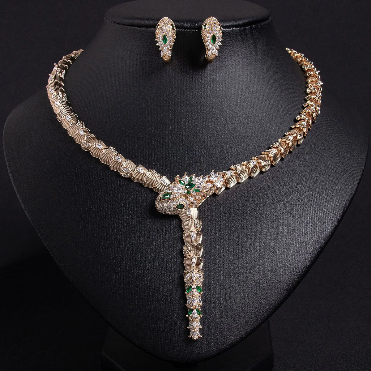 Snake necklace earrings jewelry set bracelet banquet haute couture snake necklace