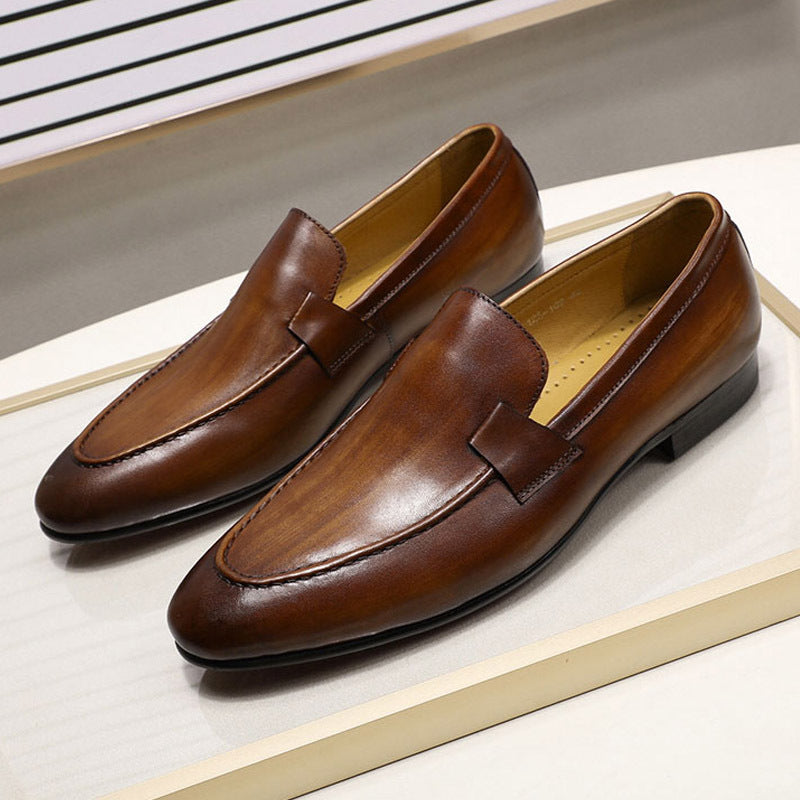 Classic Leather Casual Loafers Men's Wedding Banquet Leather Shoes
