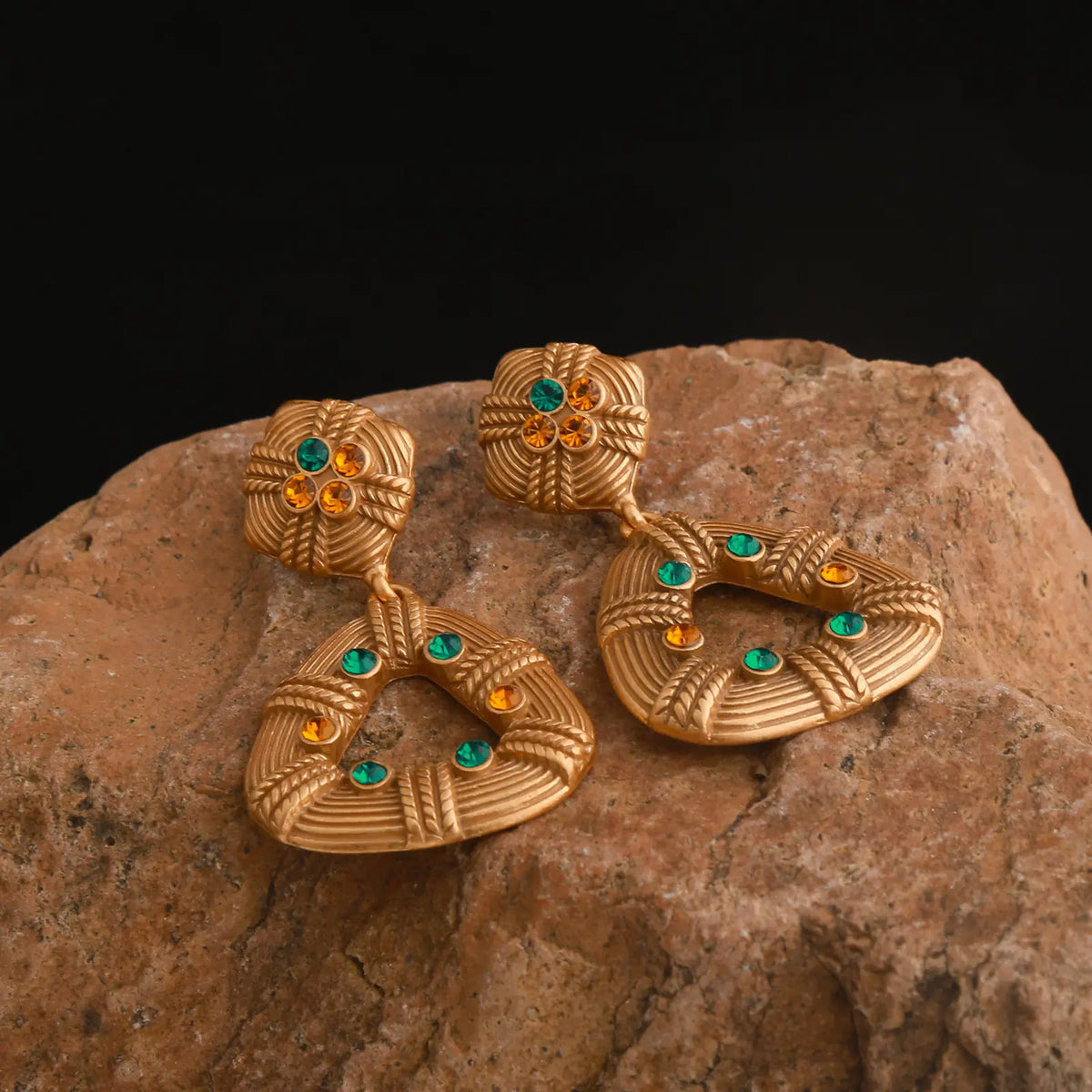 Boucles d'oreilles bohème chic bronze