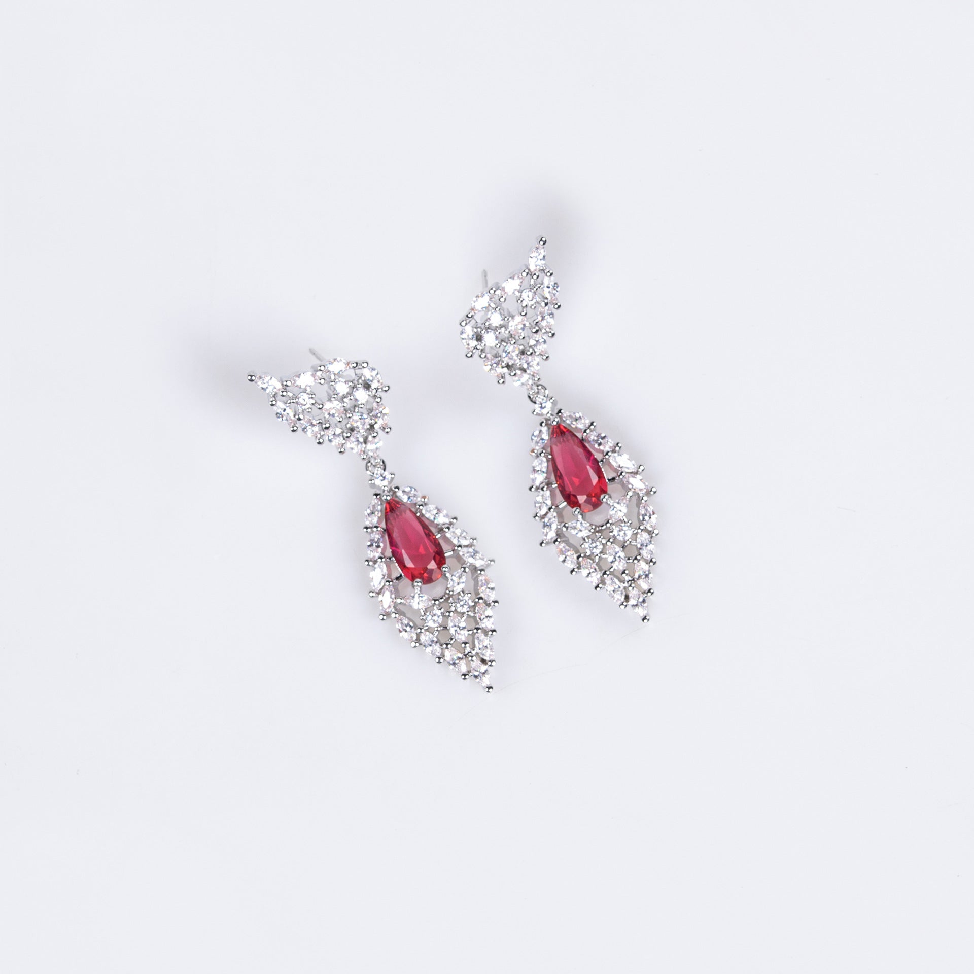 Luxury Zircon Wings Earrings Necklace Set