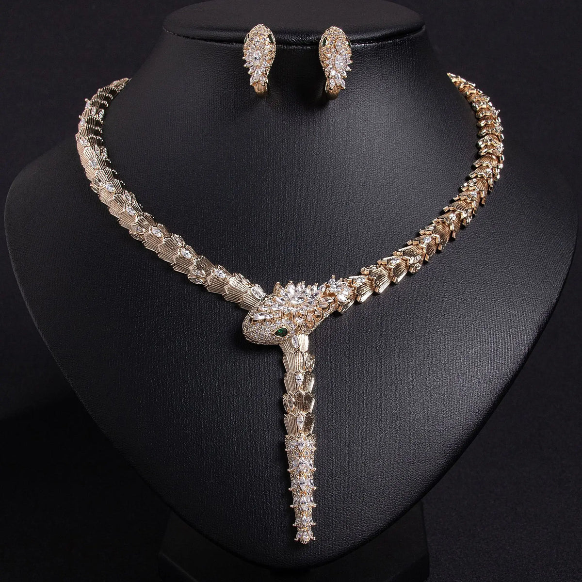 Snake necklace earrings jewelry set bracelet banquet haute couture snake necklace