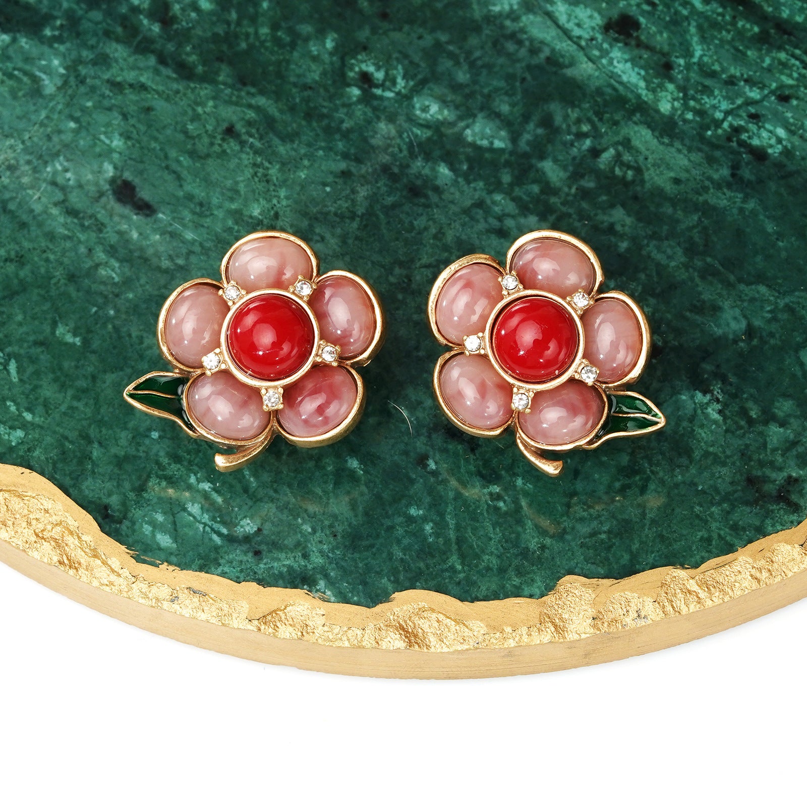 Fashion Versatile Temperament Brooch Earrings Retro Jewelry Set Retro Jewelry