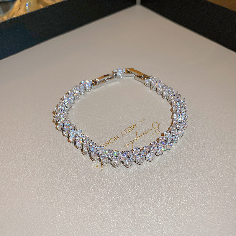 Fashion zircon splicing buckle bracelet