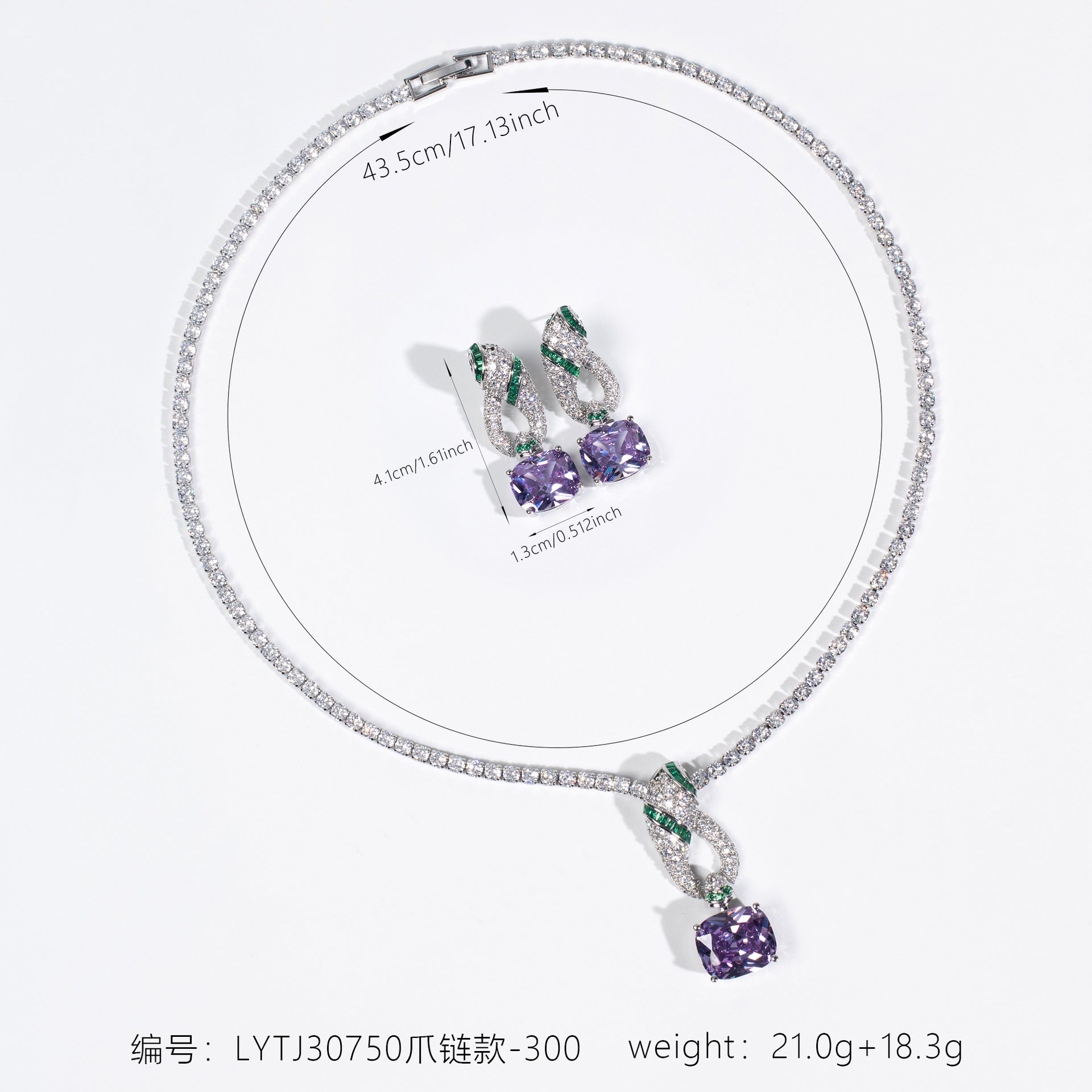 Luxury Emerald Green Gemstone Necklace Set for Women – Statement Jewelry with Matching Earrings