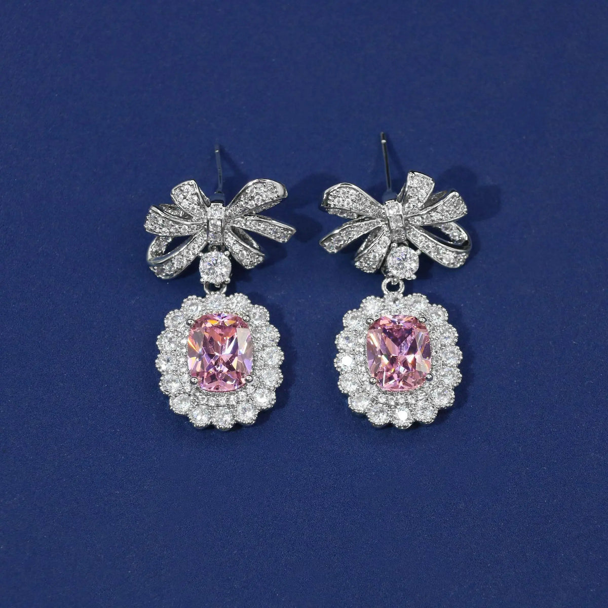 Ensemble Collier Boucles d'Oreilles Nœud Papillon Zircon Mode