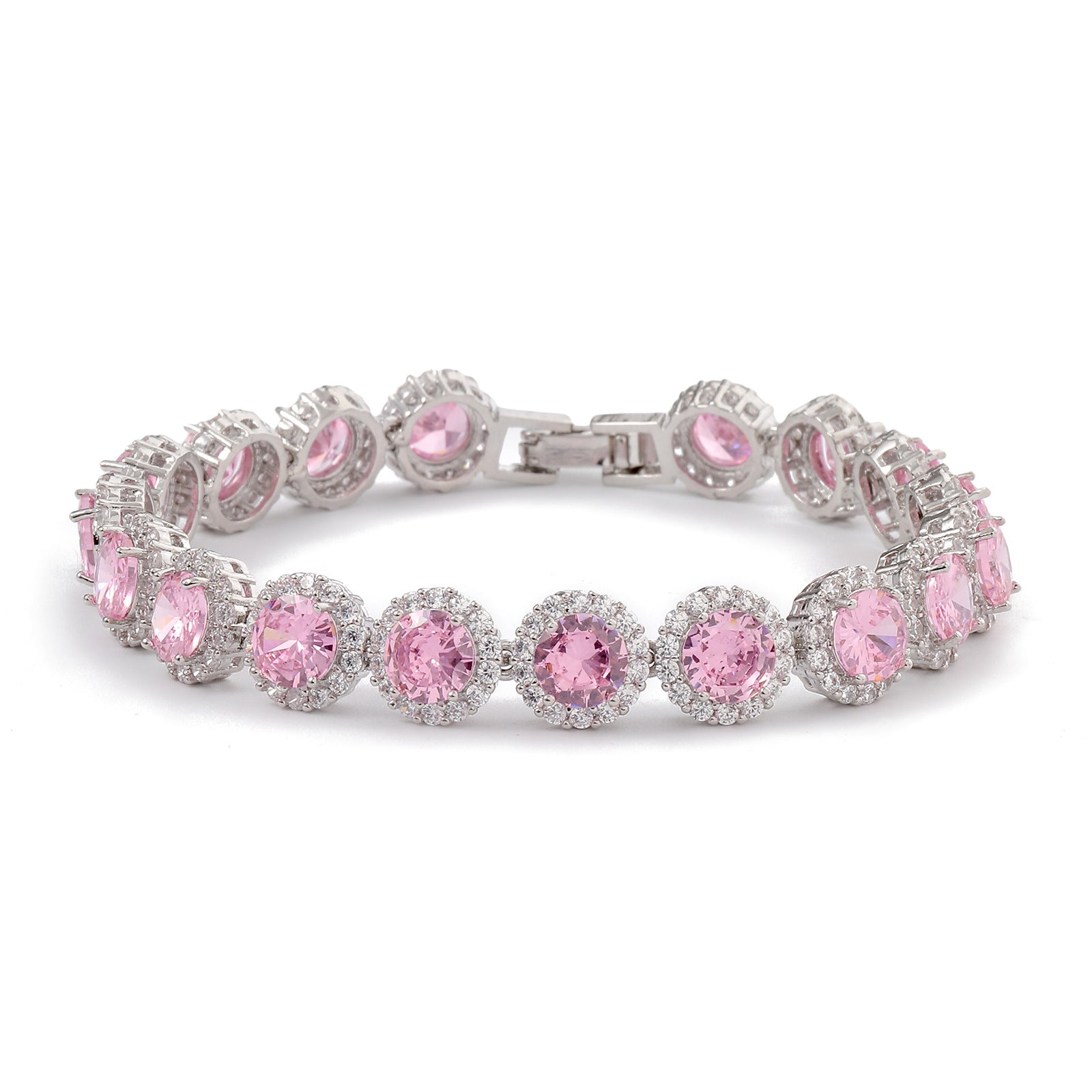 Fashion gold-plated hollow round zircon bracelet