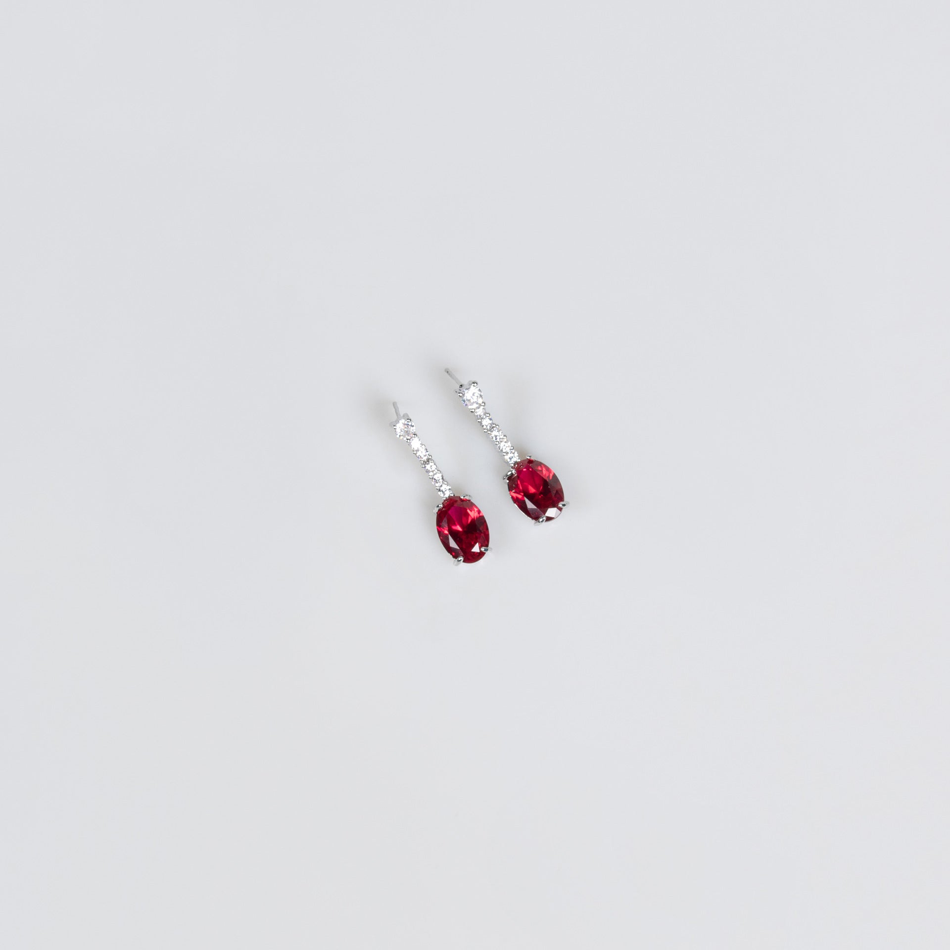 Elegant Red Crystal Teardrop Y Necklace and Earrings Set – Luxury Statement Jewelry Collection