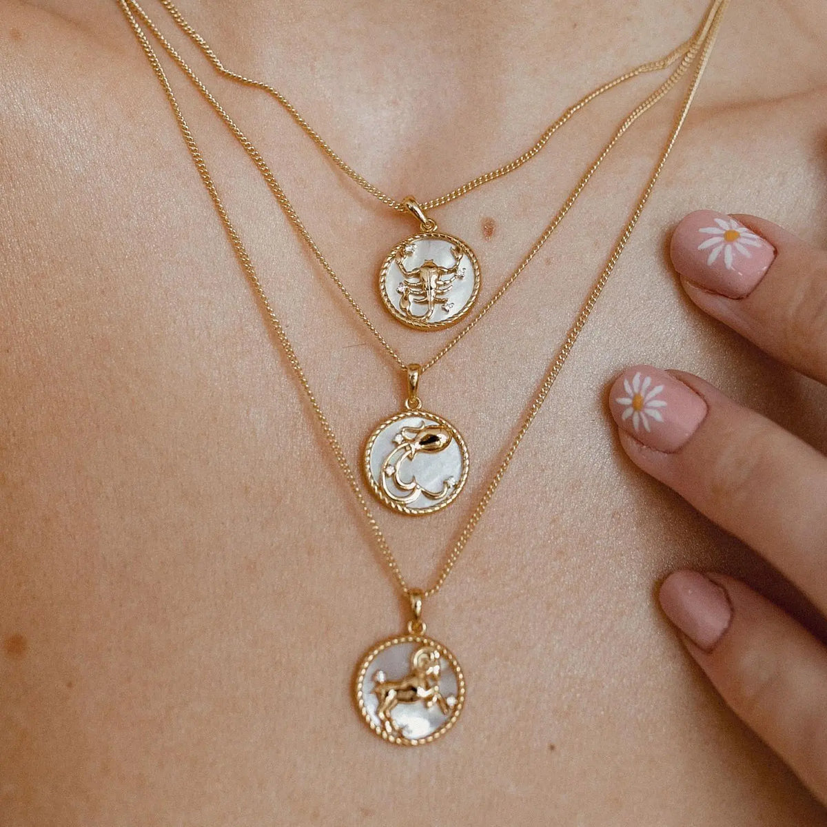 Collier pièce de monnaie signes astrologiques vintage