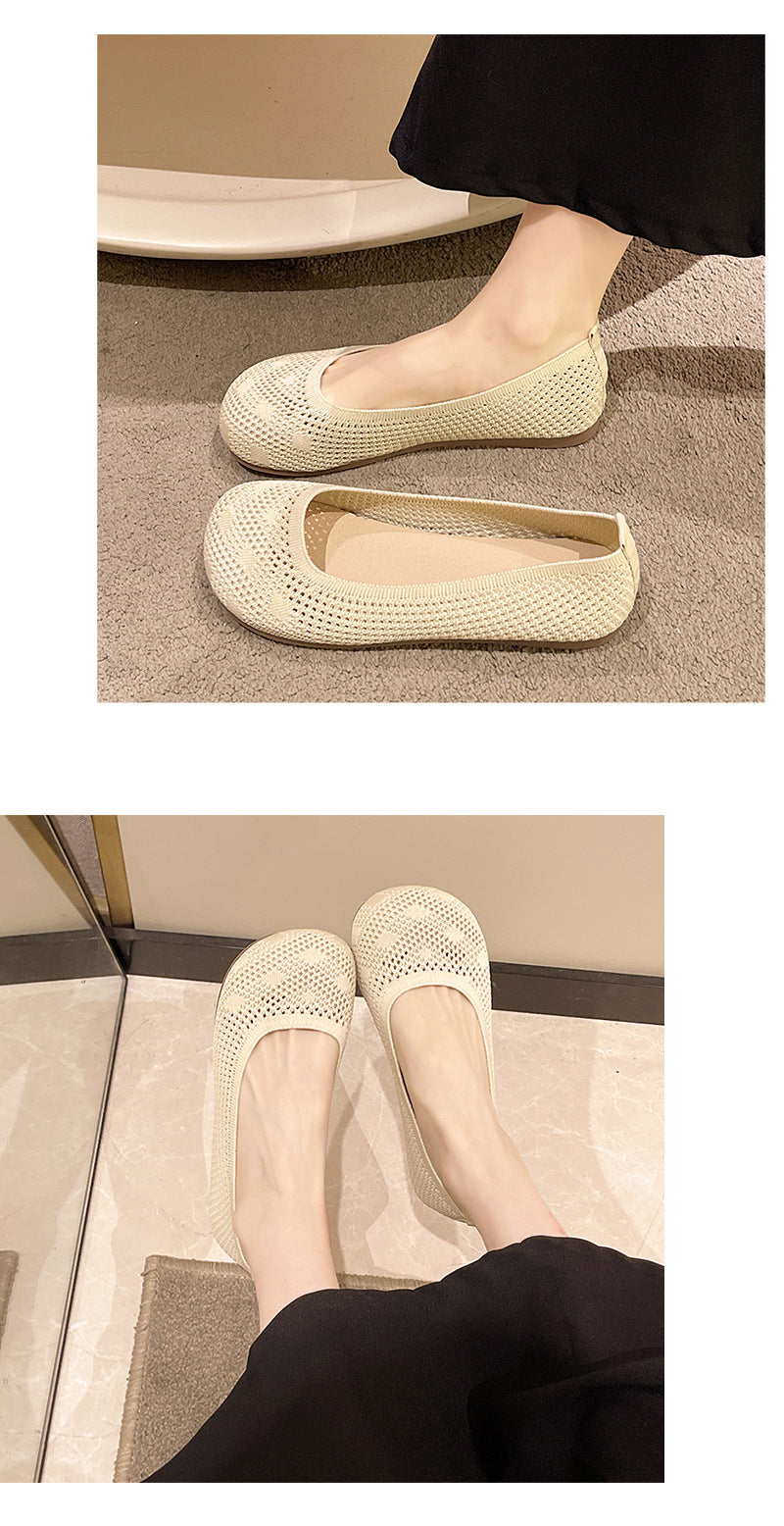 Eco-friendly fashion women's woven hollow loafers