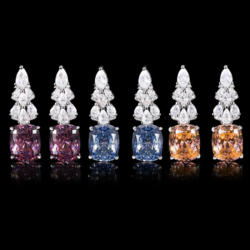 Boucles d'oreilles clous roses élégantes en cuivre plaqué or à fond plat