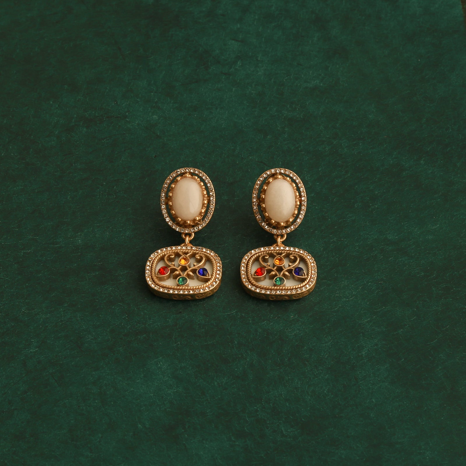 Vintage niche flower zircon jewelry set