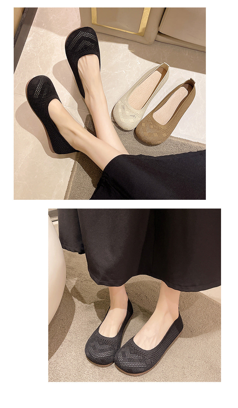 Eco-friendly fashion women's woven hollow loafers