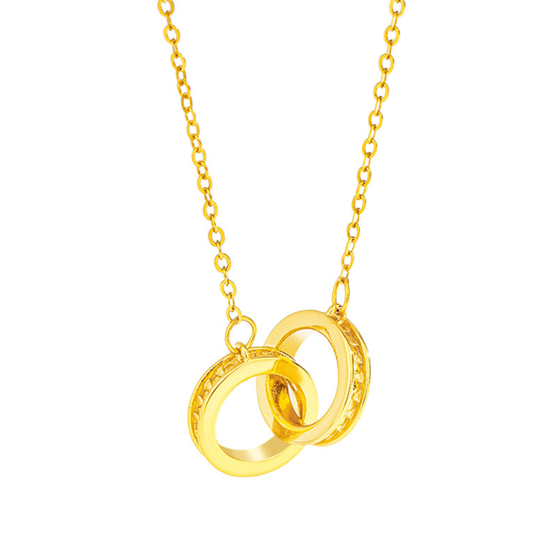 S925 Sterling Silver Interlocking Clavicle Necklace