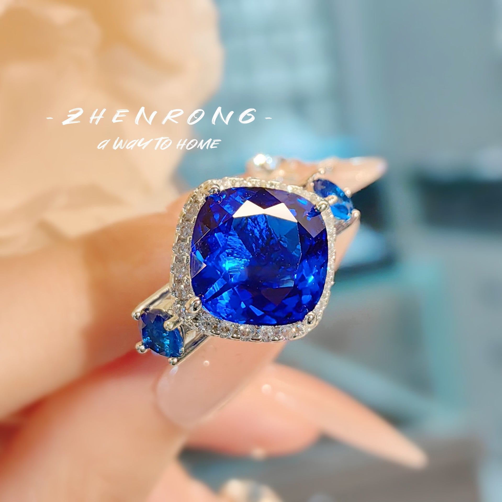 Paraiba square sapphire color treasure series