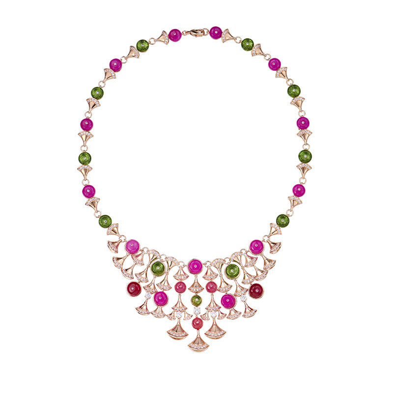 Fan Bead Gold Plated Clavicle Chain