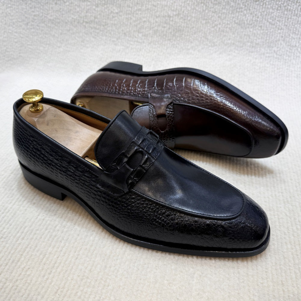 Brown Leather Loafers Business Dress Fashion Leather Shoes