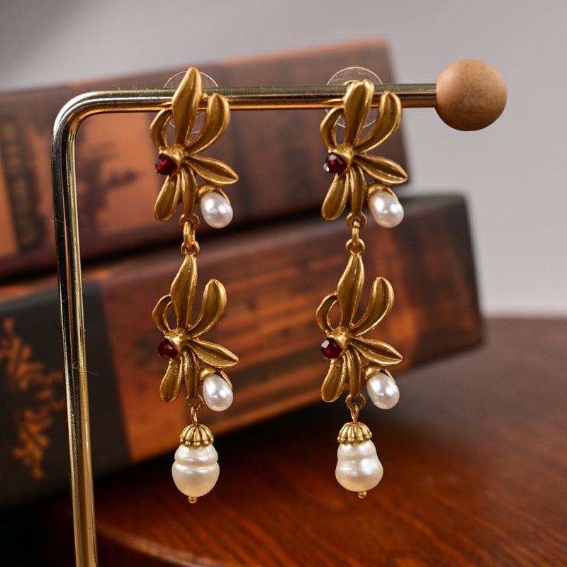 New Medieval Flower Gold Plated Jewelry Set