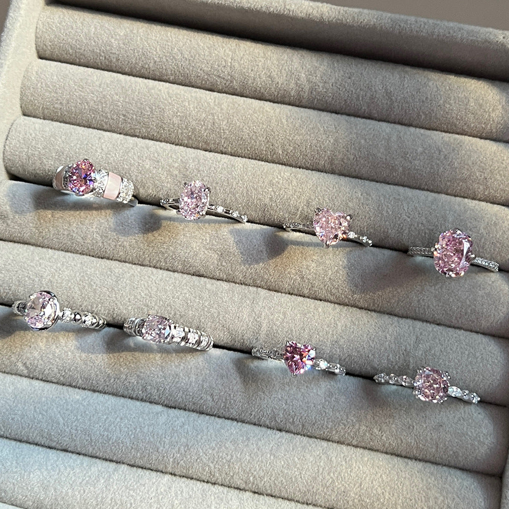 Light luxury high-end zircon series ring