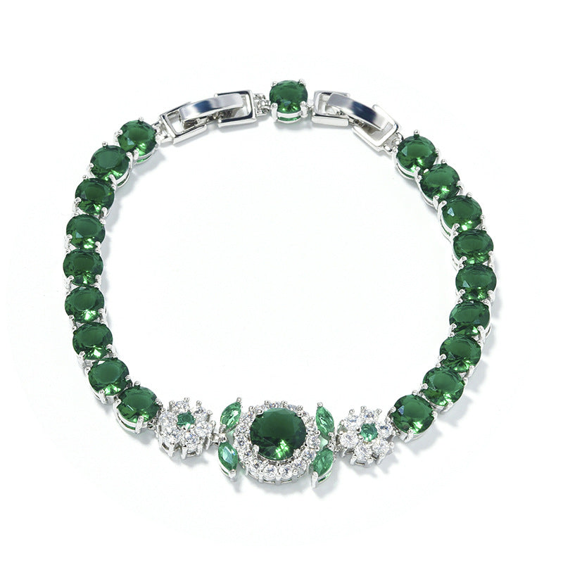 Light Luxury Amethyst Flower Zircon Bracelet