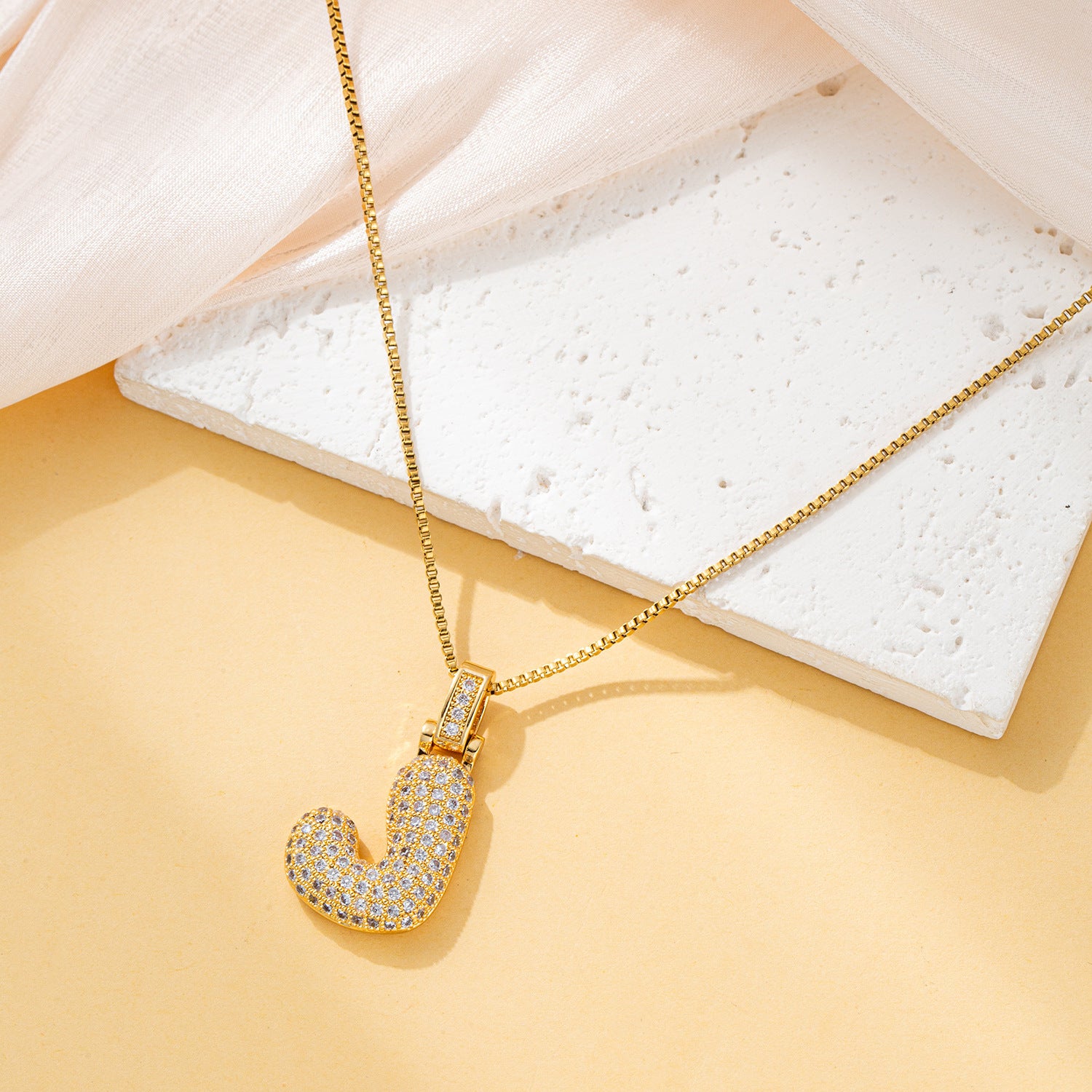 Creative fashion zircon fat 26 letter necklace