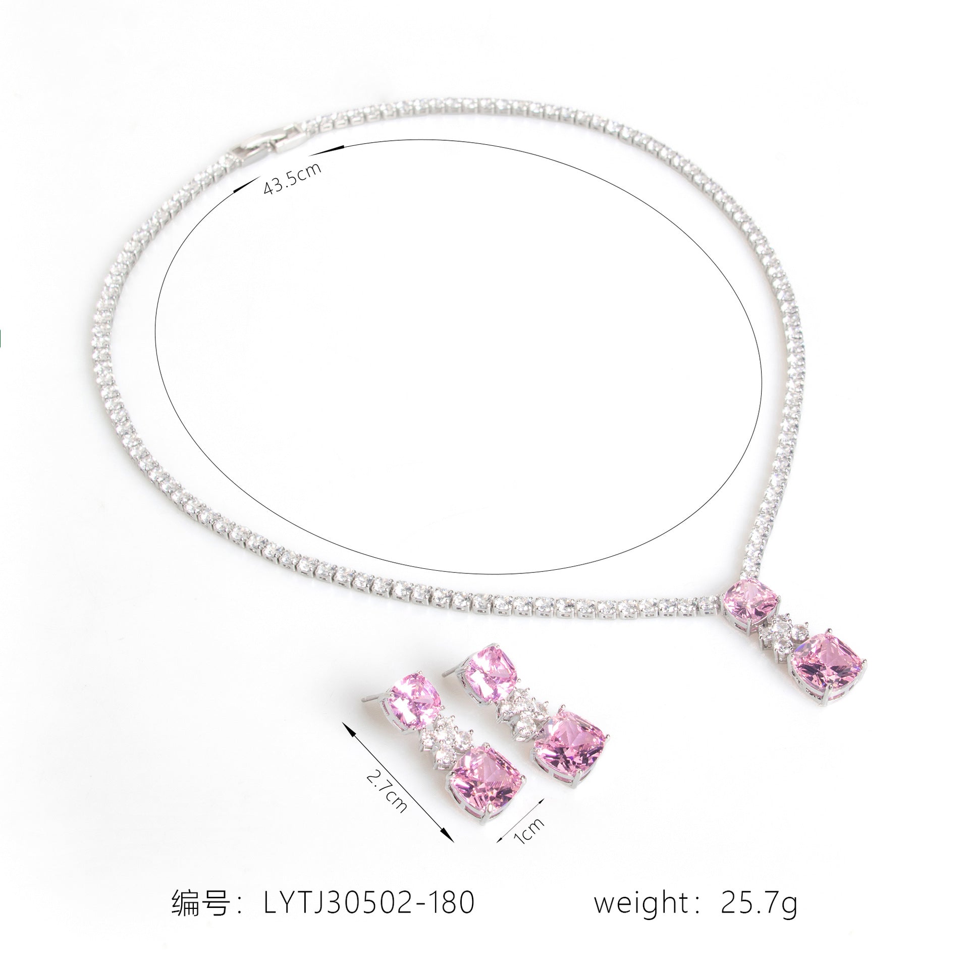Modern Emerald Pendant Necklace Set with Matching Earrings