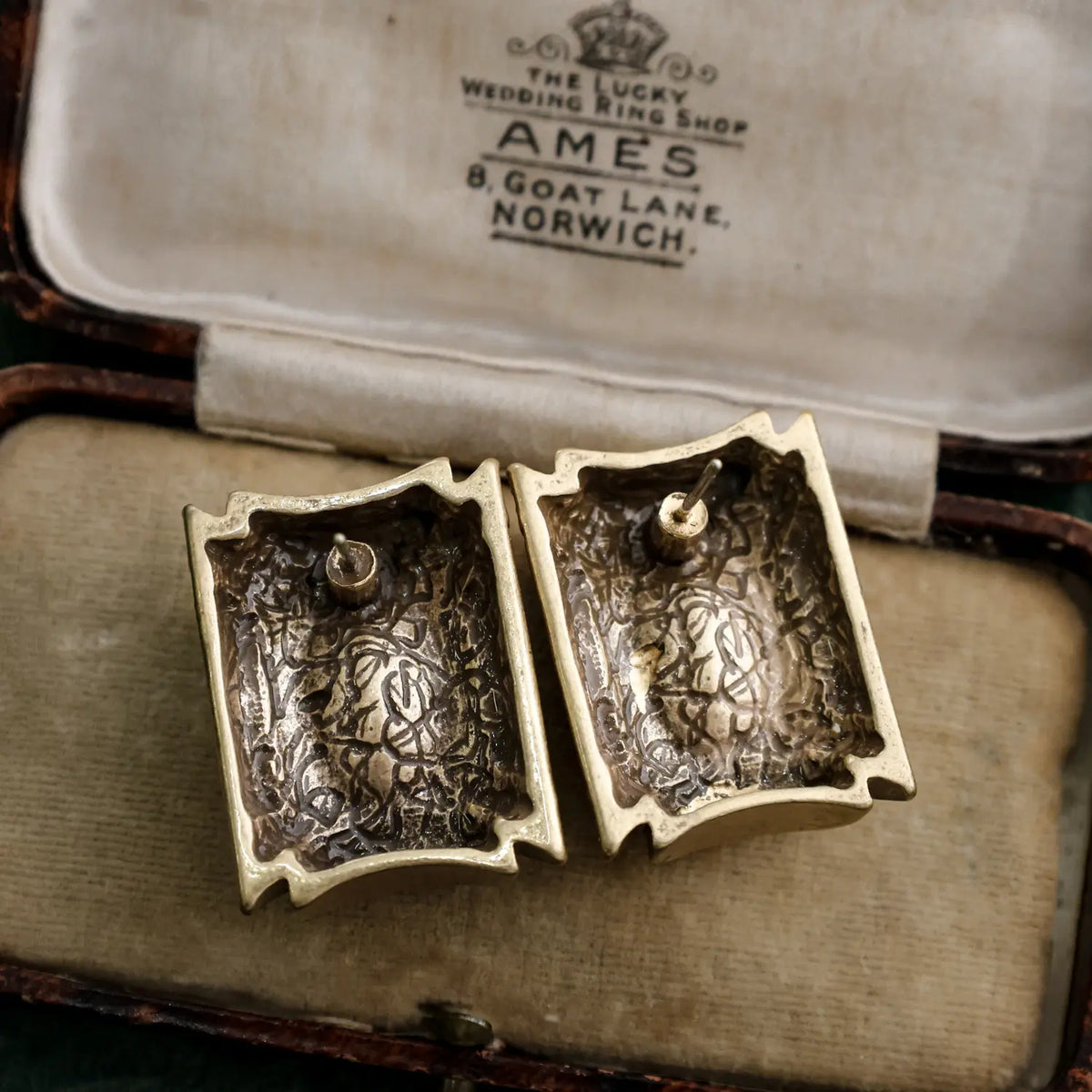 Boucles d'oreilles vintage géométriques diamantées en argent