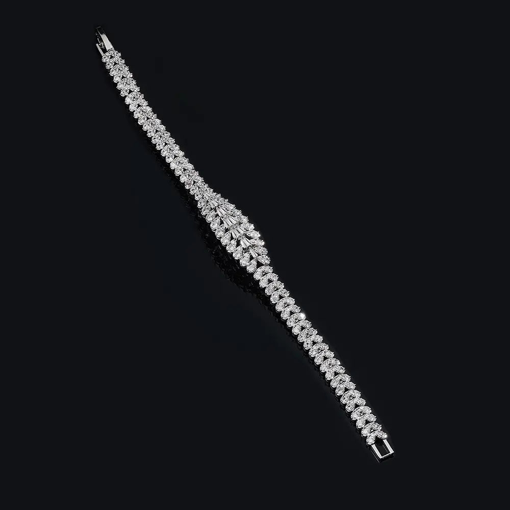 Parure de collier en V en cristal pour mariage et soirée