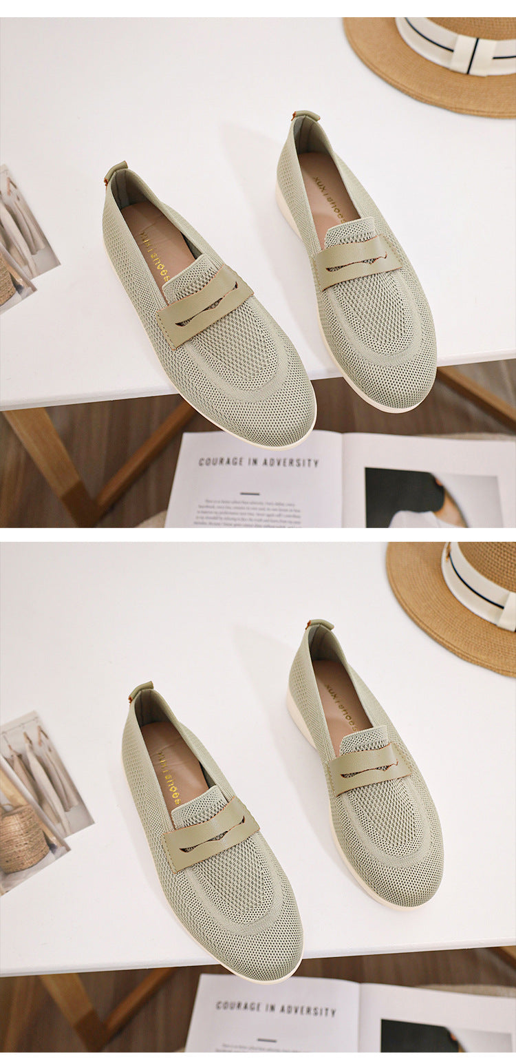 Environmentally friendly woven breathable soft-soled loafers