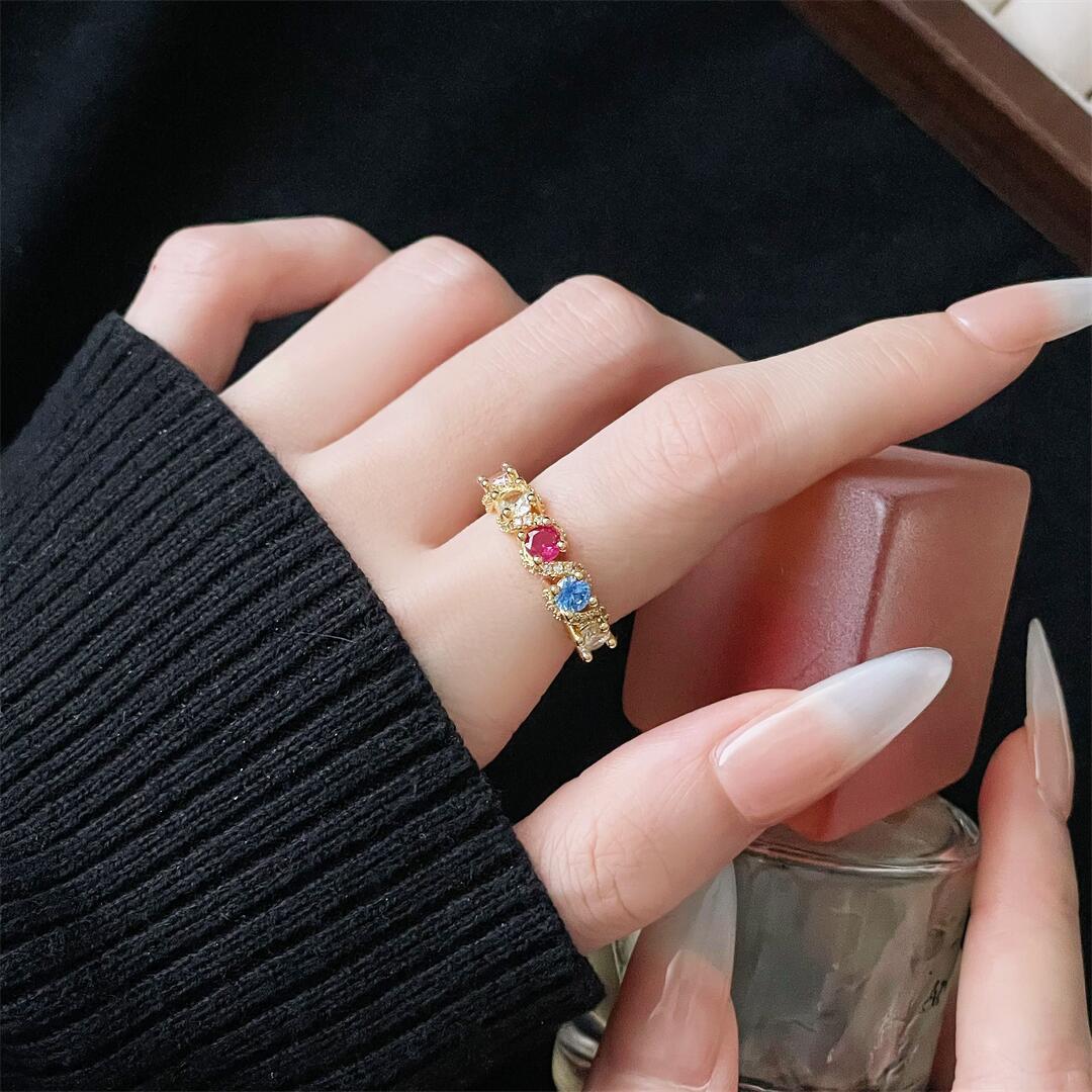 Light luxury colored treasure series ring