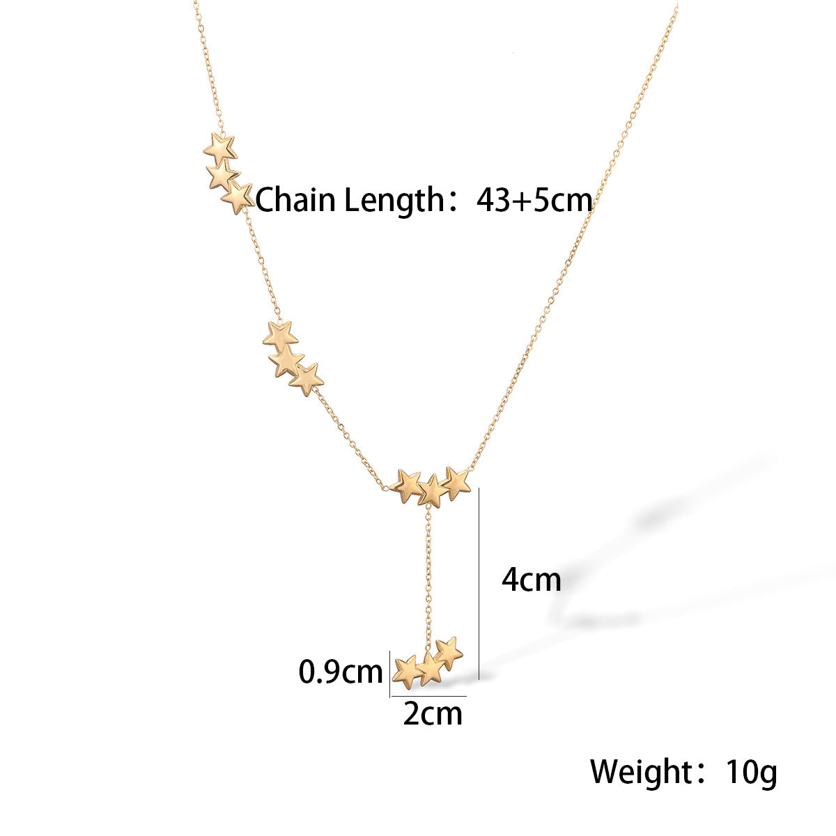 Simple love star fringed necklace