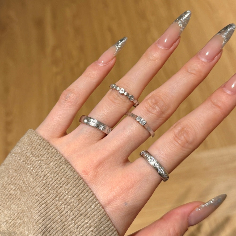 Fashion matte zircon ring