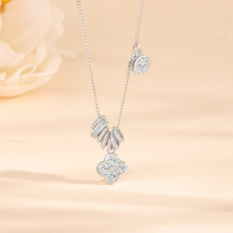 S925 Sterling Silver Gold Lucky Clover Necklace