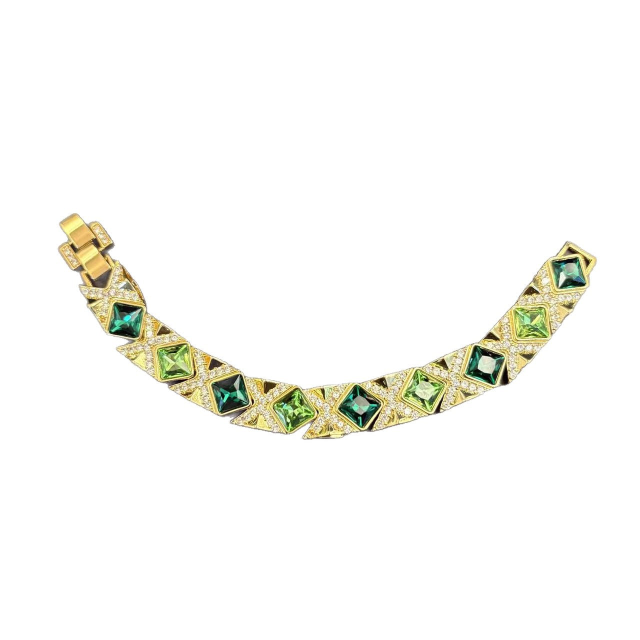Parure de bijoux boucles d'oreilles clous collier bracelet « cube de sucre » tempérament courtois