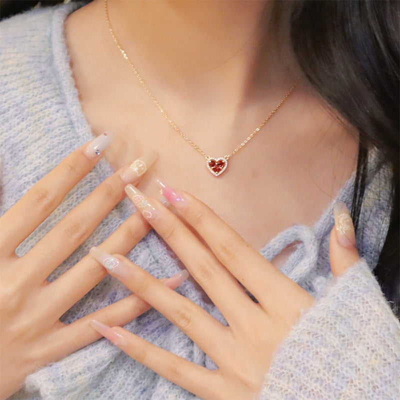 Love pomegranate red pendant necklace