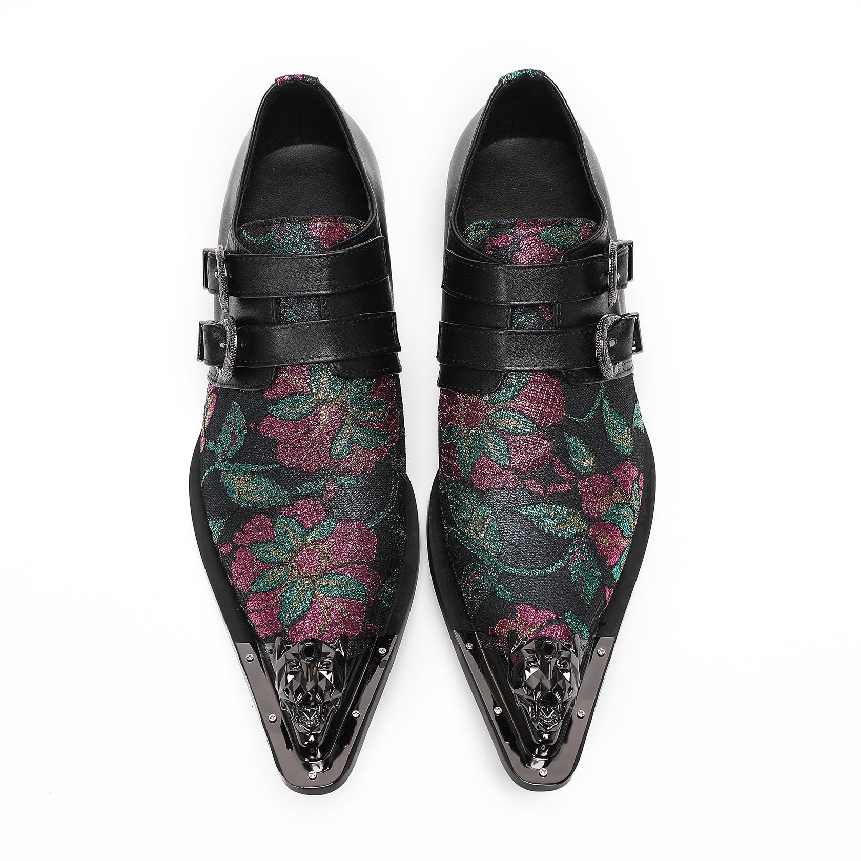 Fashion Leather Printed Derby Shoes Men's Wedding Prom Dress Shoes