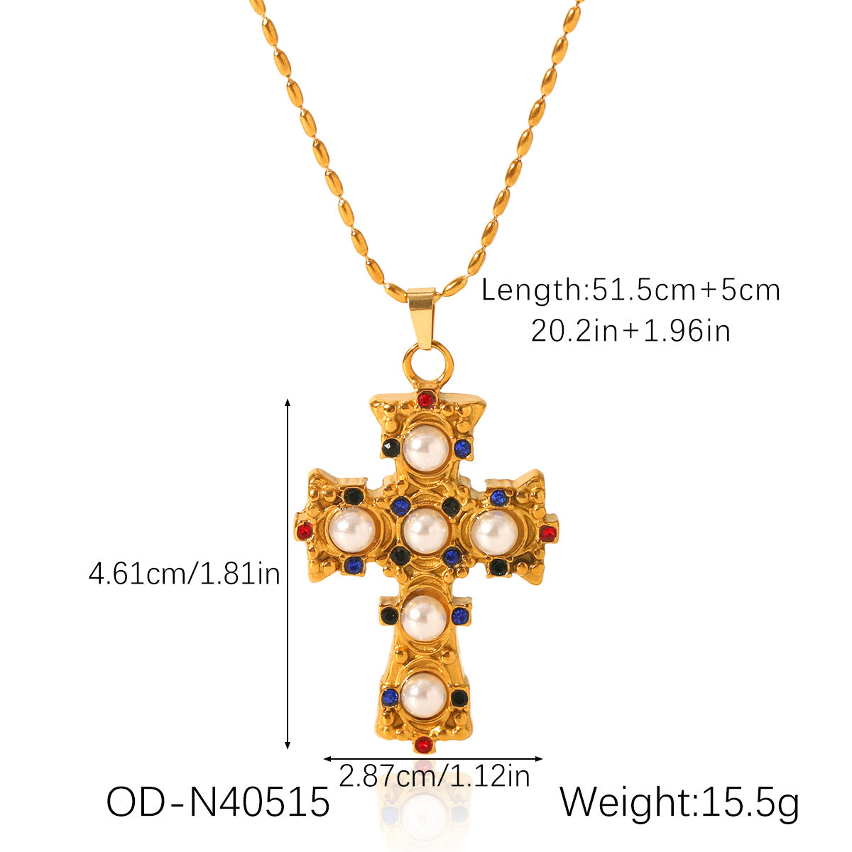 Fashion Titanium Steel Cross Clavicle Pendant Chain