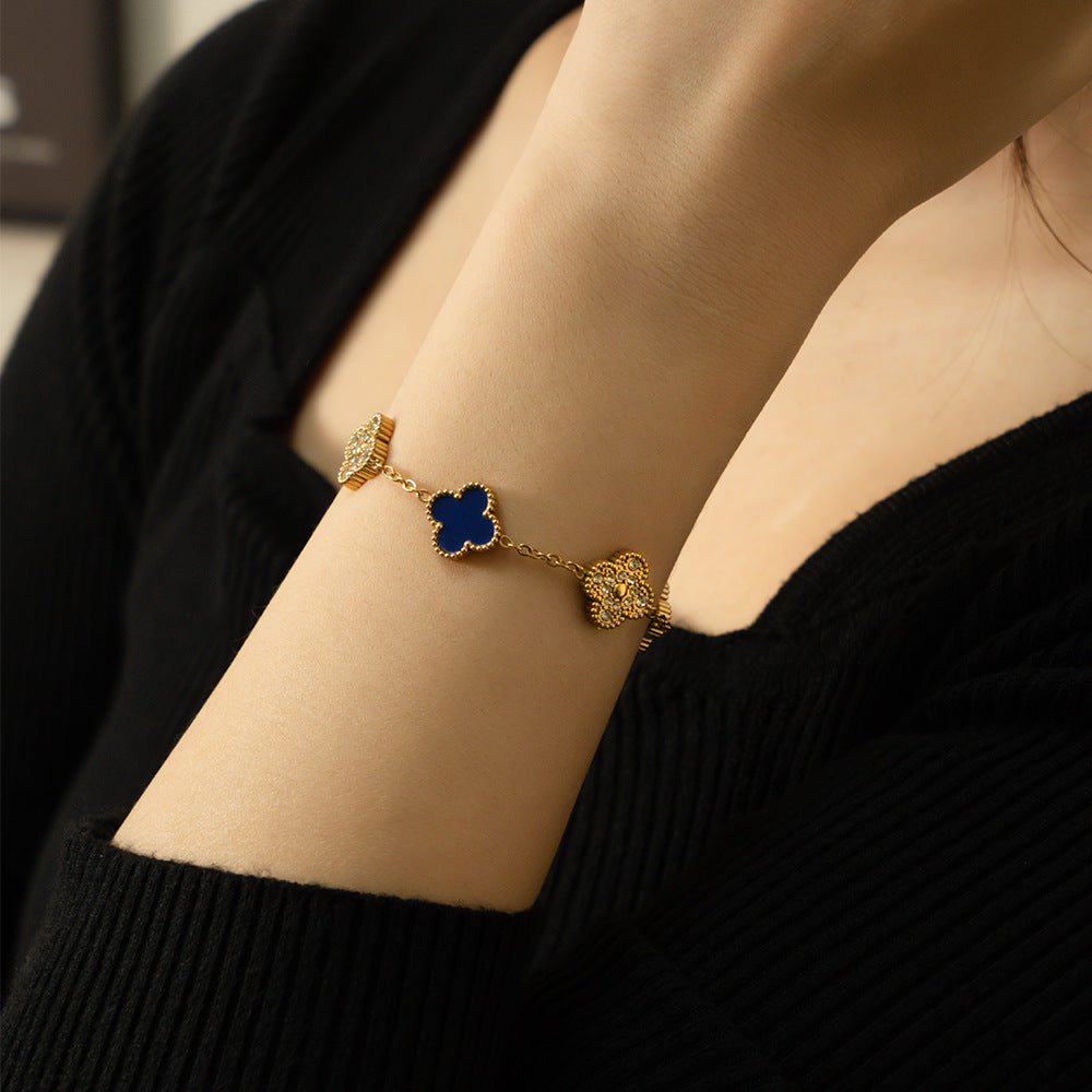 Fashion Diamond Clover Bracelet