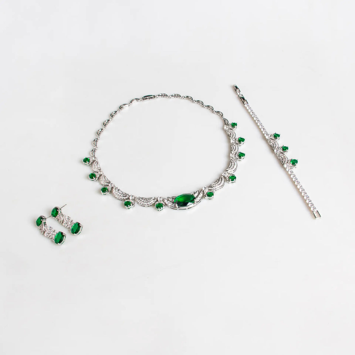 Ensemble de bijoux de luxe pour femmes, collier, boucles d'oreilles, bracelet en cristal rouge rubis