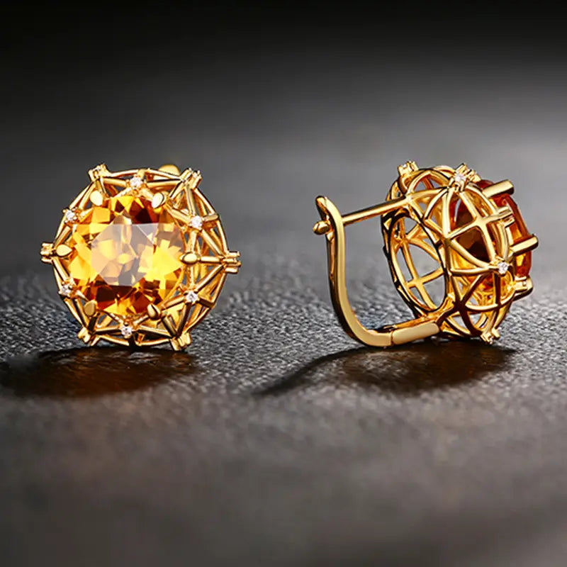Collection nid d'oiseau en citrine surdimensionnée de 10 carats