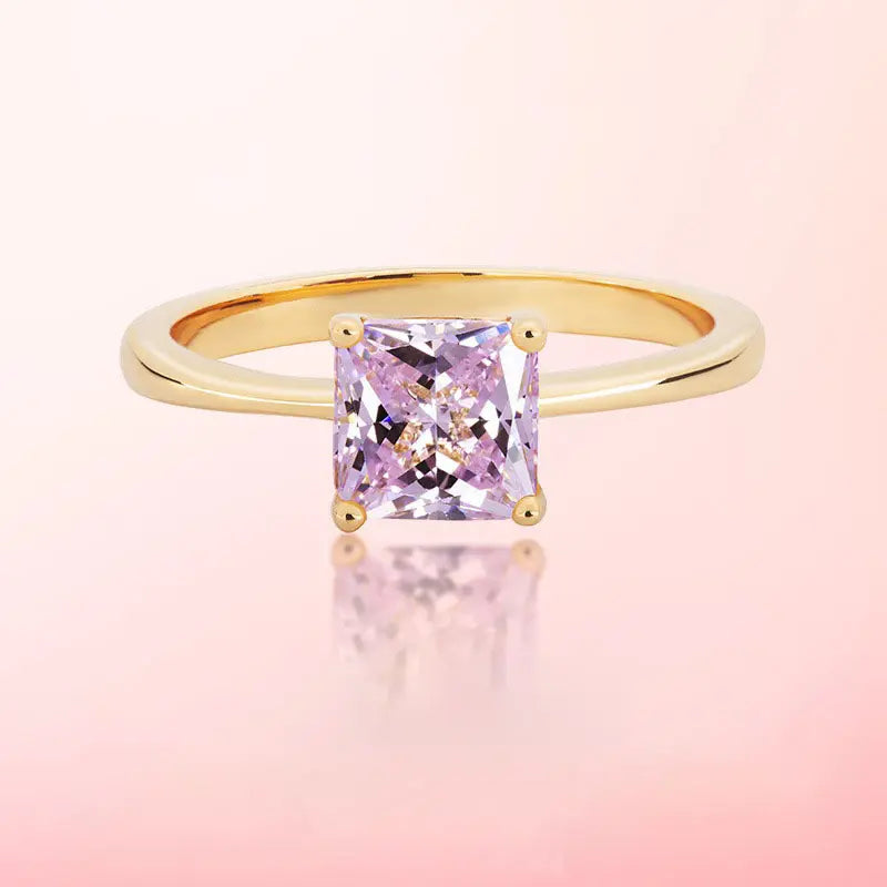 Bague en argent sterling, or rose et diamants roses