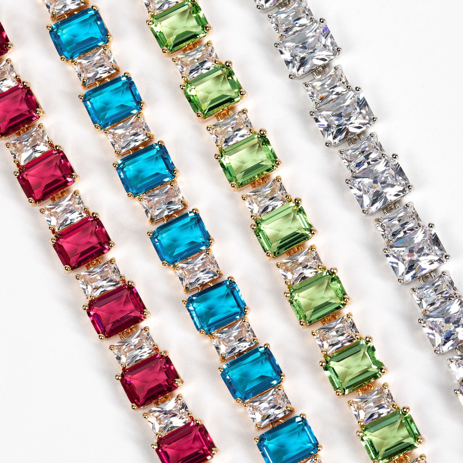 Luxury Ruby Rectangle Bracelet – Sparkling Crystal Jewelry for Women