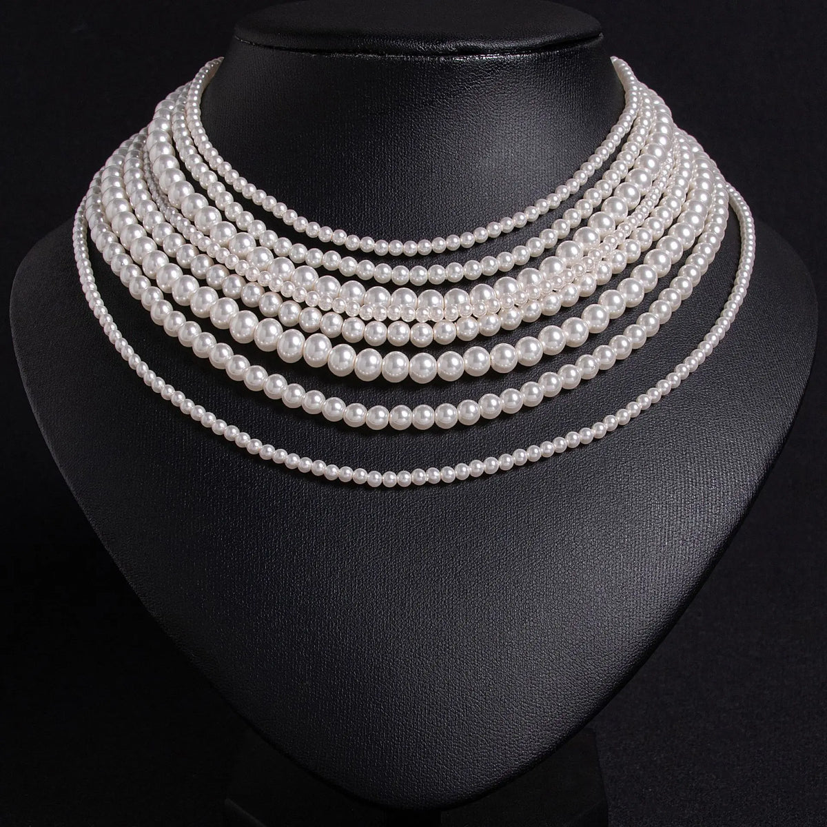 Luxury Layered Pearl Statement Necklace for Women