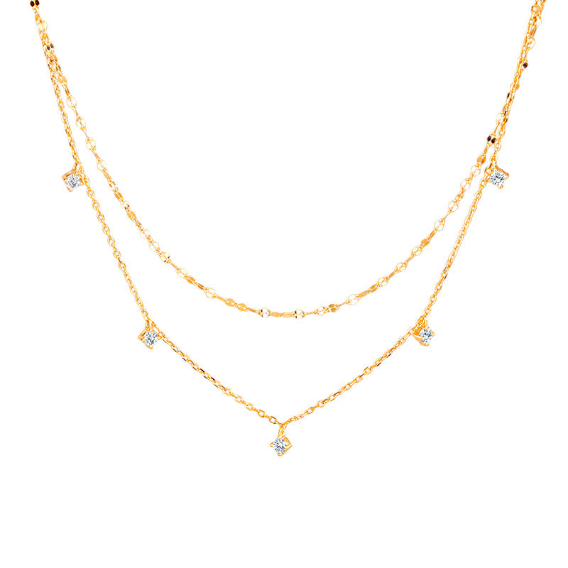 S925 Sterling Silver Gypsy Stacked Necklace